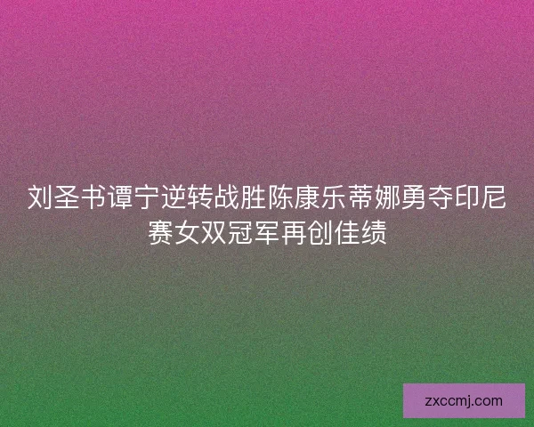 刘圣书谭宁逆转战胜陈康乐蒂娜勇夺印尼赛女双冠军再创佳绩